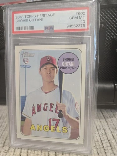 2018 Topps Heritage High Number base Shohei Ohtani rookie card RC #600 PSA 10