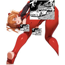 ASUKA LANGLEY EVANGELION 6" STICKER DECAL JAPANESE MOTORSPORT CAR WAIFU ANIME