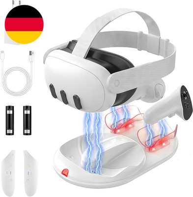 GEEKERA Ladestation Kompatibel Mit Meta Quest 3, Magnetisch Ladegerät Für Headse