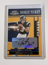 2001 Playoff Contenders Drew Brees Auto RC Autograph Rookie Ticket Card #124 SP. rookie card picture