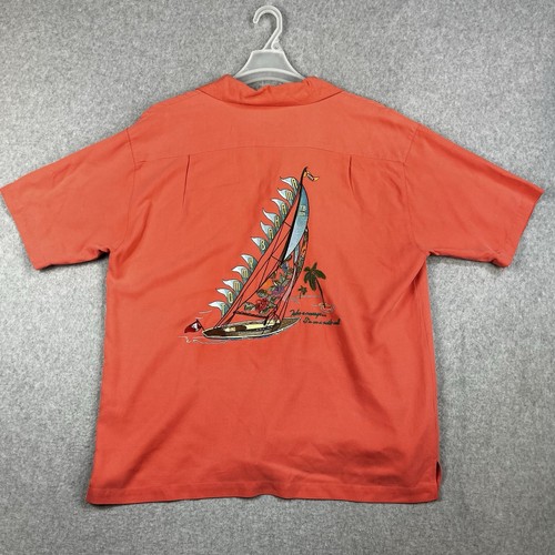 Tommy Bahama Hemd Herren XL Peach Loop Kragen Take A Message I’m On A Sails Call