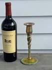 Antique c1920 STUEBEN AURENE Gold Candlestick 8” Signed