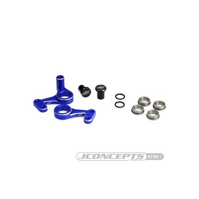 JConcepts RC10 aluminum steering bell-crank set - blue / JCO2309-1