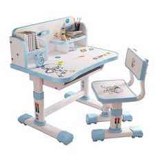 Adjustable Height Kids Desk Chair Set Ergonomic Design 3 to 18 Years Cartoon
