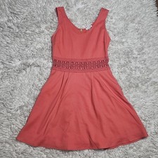 Charming Charlie Womens Coral Sleeveless Fit-and-Flare Mini Dress 