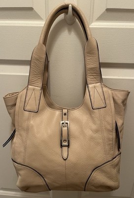 B Makowsky Light Tan Leather Handbag 