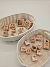 Vintage Stampin  Up Rubber Stamp Bundle Lot Wood Mounted Hearts Flowers Birdhs