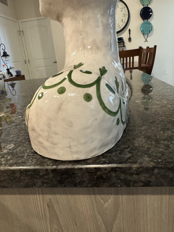 Jarrón jardinera Horchow años 60 cerámica busto dama - pintado a mano - hecho en Italia 16” Foto 4 de 4