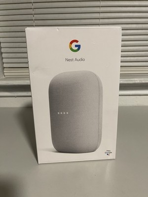 Google Nest Audio Smart Stereo Speaker Voice Assistant Chalk Light Gray