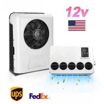 12V Electric Split AC Conditioner AC Unit 12000BTU for Semi Trucks RV Bus Boat
