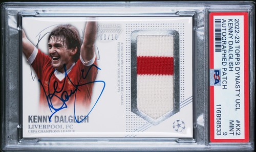 2022-23 Topps Dynasty UCL Kenny Dalglish AP-KK2 Patch Auto /10 PSA 9 Liverpool