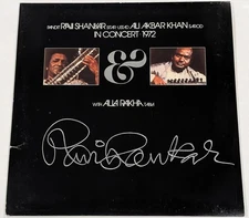 Ravi Shankar Ali Khan Concert 1972 SIGNED AUTOGRAPHED Apple SAPDO 1002 vinyl LP