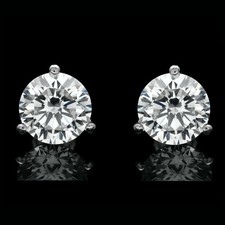 2Ct Lab Created Diamond Solitaire Round Cut Stud Earrings 14K White Gold Plated