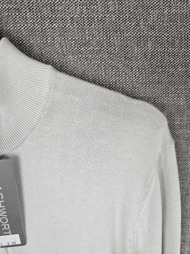 Ashworth Golf Sweater 1/4 Zip Pima Cotton Mens Size M Medium Pebble - BNWT - Picture 2 of 8