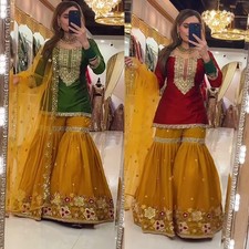 Designer Indian Pakistani top plazzo Bollywood Dress Party Wear Suit wedding