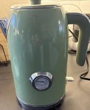 Electric Kettle - 57 oz Hot Tea Boiler with Thermometer, Vintage Green; TESTED
