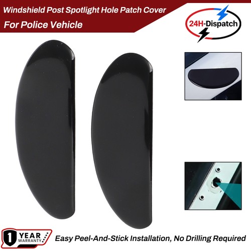Windshield Bot Patch Police Vehicle Windshield Post Spotlight Hole Patch Cover Gloss Black ...