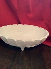 Indiana Milk Glass, Vintage Oval Footed Bowl, Large, Perfect Condition