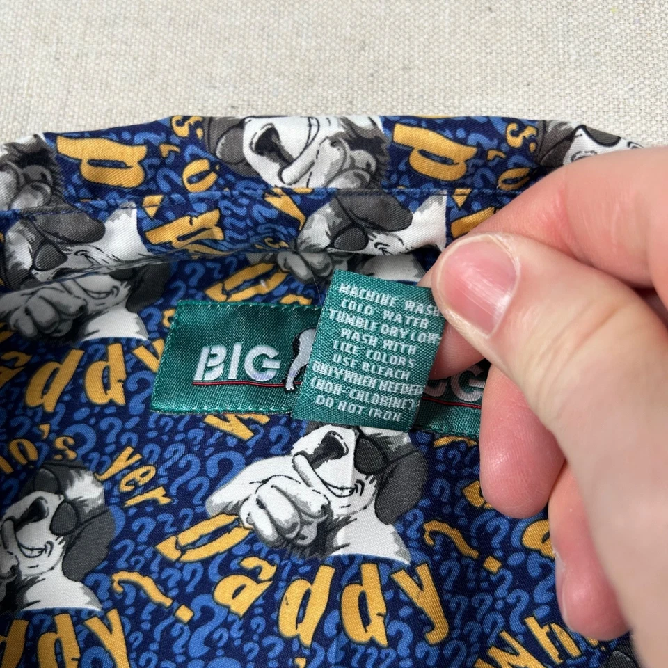 Camisa De Colección Big Dogs Para Hombres 4x Aloha Hawaiian Who's Yer Daddy Camp Poliéster y2K Foto 4 de 4