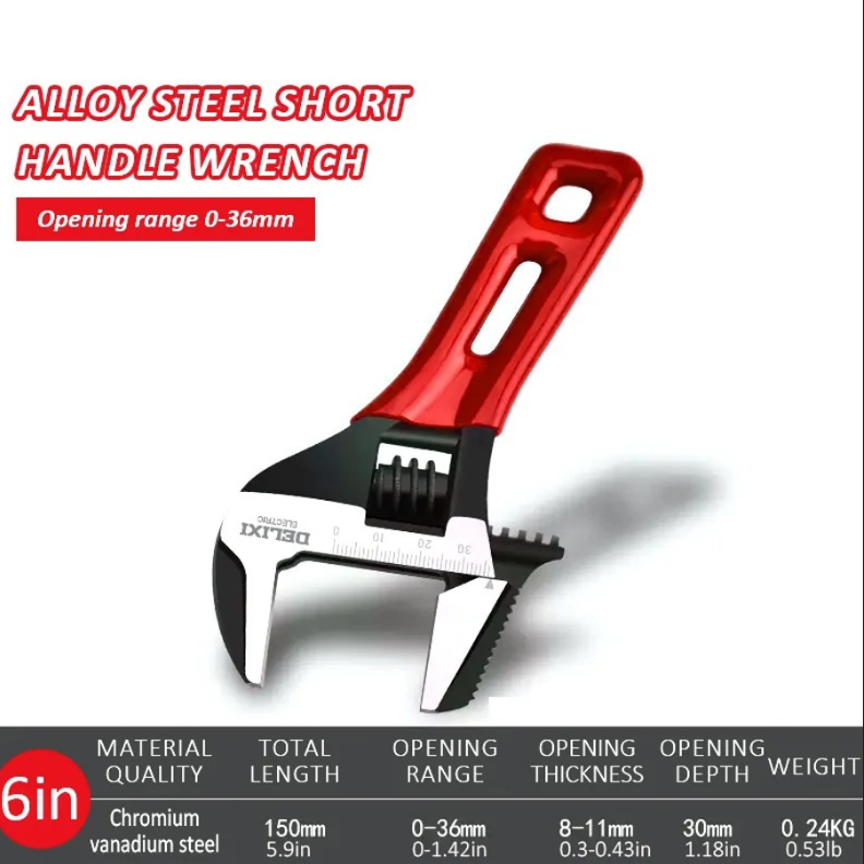 Adjustable Ratchet Wrench Portable Multi-functional Wide Open - View #5