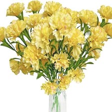 2 Pack Realistic Silk Fake Carnations Artificial Flowers Bouquets Mother's Day