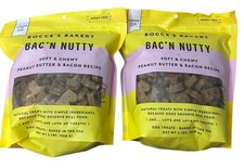 2/ Bocce  s Bakery Bac  n Nutty Dog Treats Peanut Butter Bacon Soft Chewy 4 Pounds