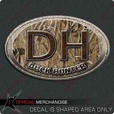 Duck Hunting Decal Camo Grass Oval Waterfowl Sticker