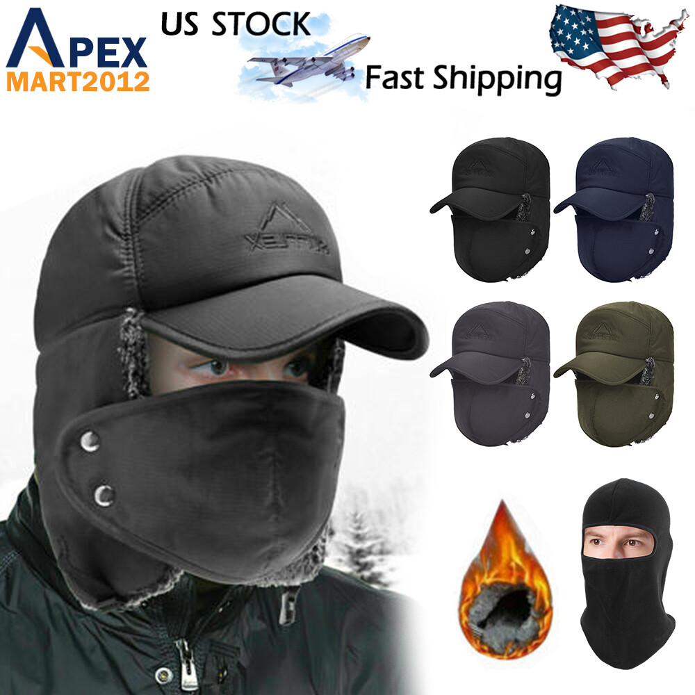 Full Face Mask Outdoor Trapper Hat Winter Balaclava Fleece