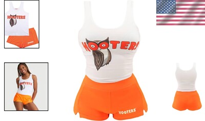 Hooters girl orange　トップスショートパンツ 　ユニフォーム NEW HOOTERS SEXY WAITRESS ORANGE GIRLS S SMALL UNIFORM