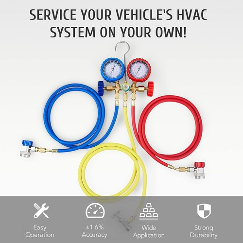 Durable 3-Way AC Gauge Set with Antishock Technology for Superior Performance - Picture 4 of 9
