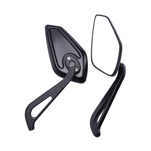 Black Motorcycle Mirrors For Harley Davidson Sportster 883 1200 Touring Softail - Picture 10 of 12