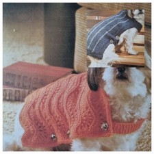 DOG COAT KNITTING PATTERNS 1 x CHUNKY 1 X DK  PK OF 2 PATTERNS (799)