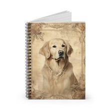 Golden Retriever - Ruled Line Spiral Notebook - Pet Journal - Dog Lover Gift