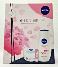 Image of Nivea Women Soft Rose Rainbow Clay Shower Gel Cream Lip Balm Gift Set