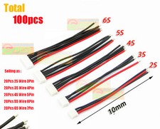 100X Male 10CM 2-6S Balance Charger Battery Cable 22 Wire JST XH Connector Plug