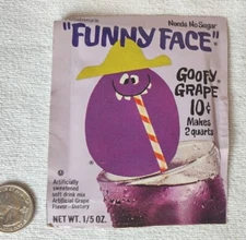 FUNNY FACE Pillsbury GOOFY GRAPE Sealed Pack VTG DRINK MIX 1970s, 80s or 90s