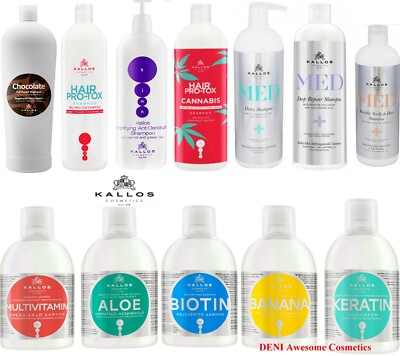 KALLOS KJMN PROFESSIONAL HAIR SHAMPOO & CONDITIONER 1000ml - KERATIN, SEIDE, BANANA