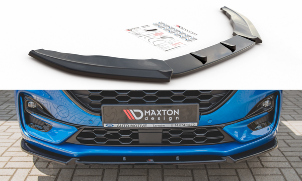 CUP Spoilerlippe Schwarz FüR Ford Puma ST Line Frontspoiler Spoilerschwert ABS-image