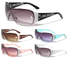 WRAP AROUND ONE PIECE SHIELD LENS SUNGLASSES SPORT RETRO DESIGNER FASHION CASUAL