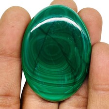 138.35 Cts Natural Malachite 47x34mm Oval Cabochon Loose Pendant Size Gemstone