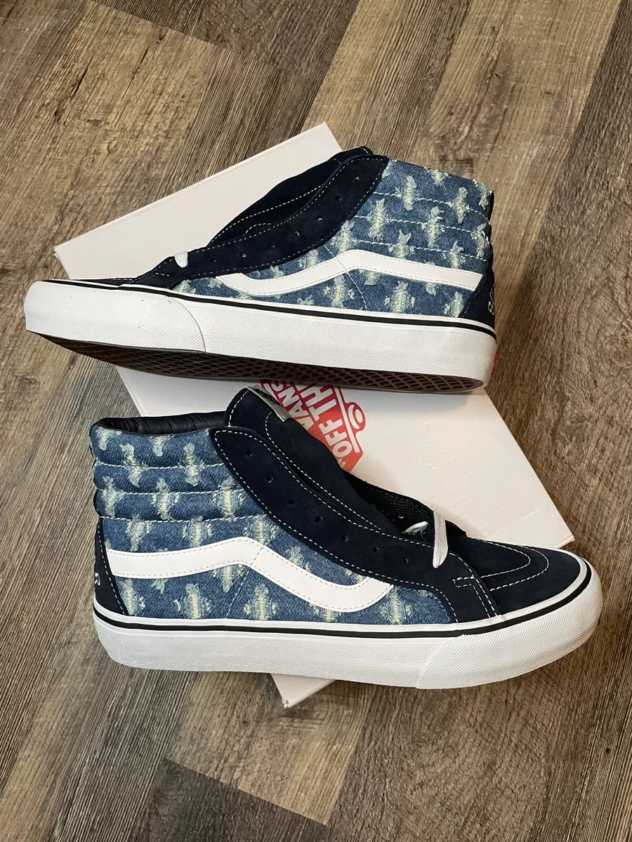 Vans x Supreme Sk8 Hi "Hole Punch Denim Blue"   VN0AZDD   Size  ✅IN  HAND