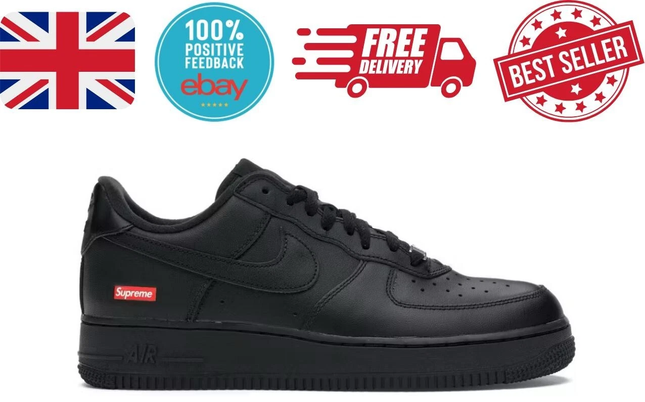 Nike Air Force 1 Low Supreme Noir   UK6 / US7 / EU40   CU9225001