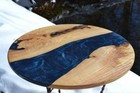 Natural Wood Round Epoxy Table Top, Coffee Table, End Table, River Resin Tables