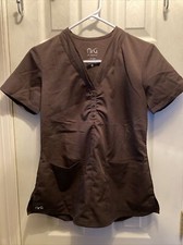 NrG By Barco Womens Brown Scrubs Top Style 3113 NWOT Sz XS