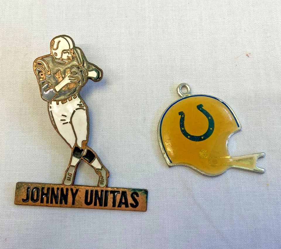 Vtg Baltimore Colts Johnny Unitas Pin Pendant Lot Football NFL - Image 2 of 4