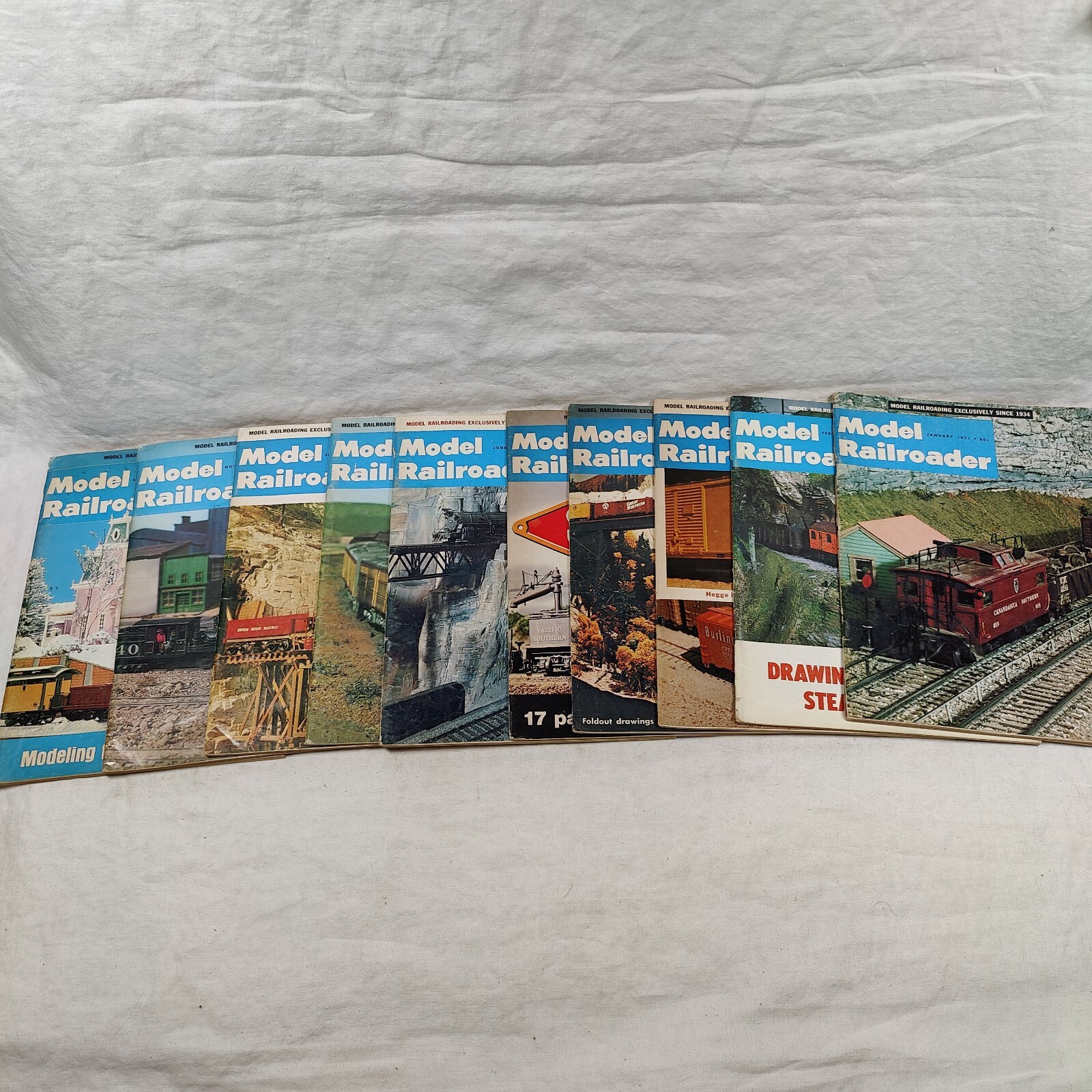 Model Railroader Magazine 1971 Vintage Lot of 10 Magazines
