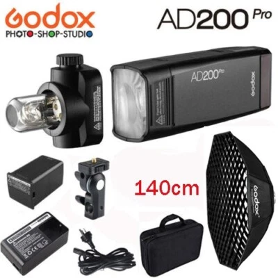 Flash Godox AD200pro TTL 1/8000 HSS Flash integrado 2,4 g + 140 cm Softbox