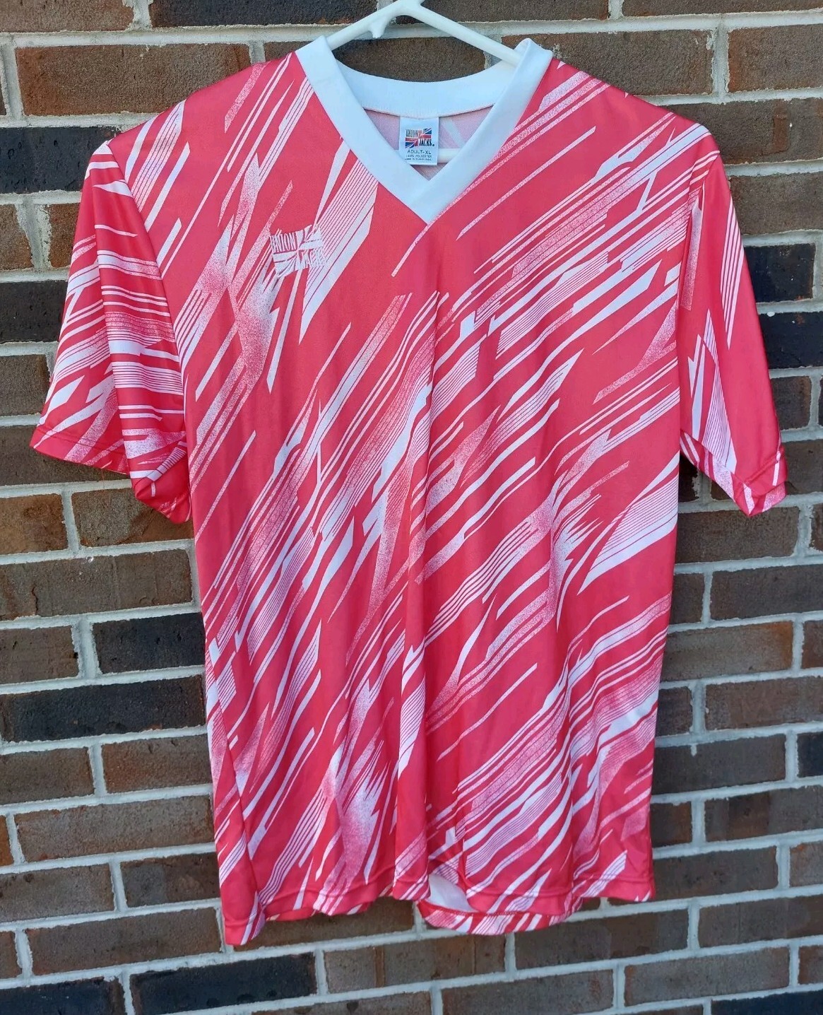 Vintage 90s Union Jacks Adult XL Soccer Jersey Red White England 