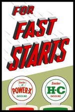 Sinclair Power-X & HC Gasoline for Fast Starts NEW Sign 24x36" USA STEEL XL Size