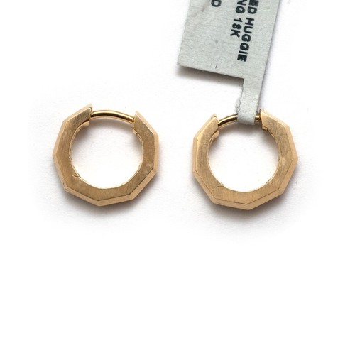Orecchini DAVID YURMAN Nuovi Cerchio Huggie Sfaccettato Stax Oro Giallo 18K - Foto 4 di 7